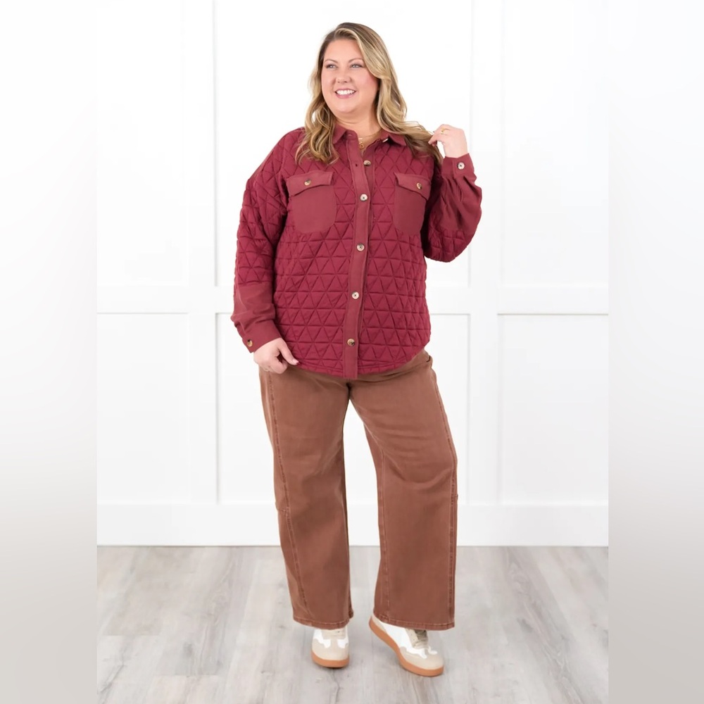 #118 Soft Quilted Shacket - Picture 5 of 6